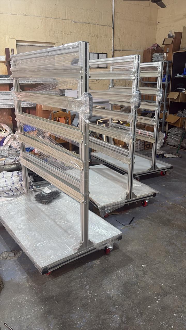 Aluminium Trolleys – Bin Storage at Line Side