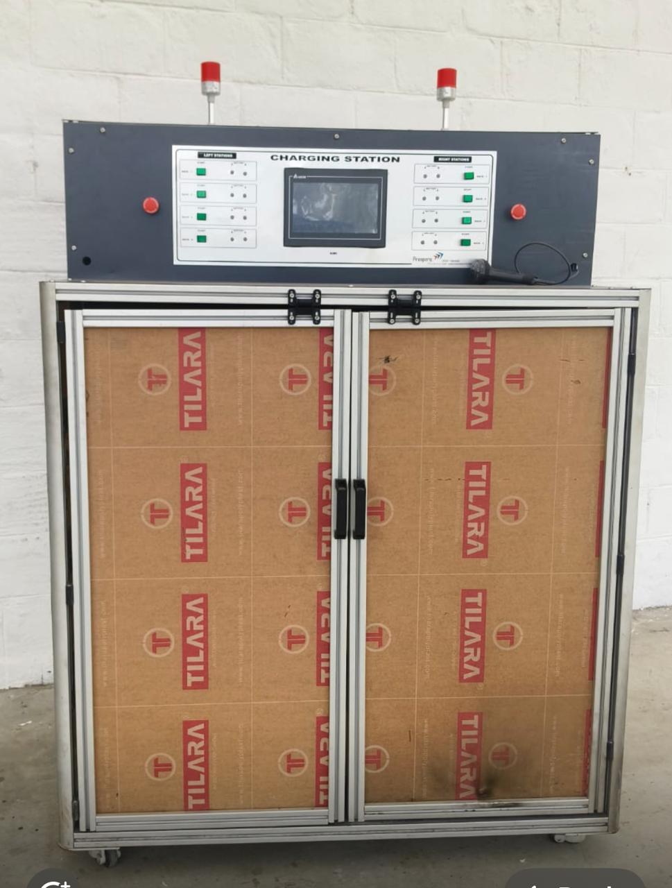 Semi automatic battery charging station